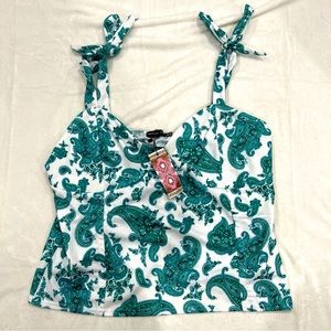 Boohoo Plus Paisley Tie Strap Peplum Corset Top (US Size 22)